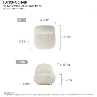 TDY80-A Gubi Pacha Chair_DIMENSIONS